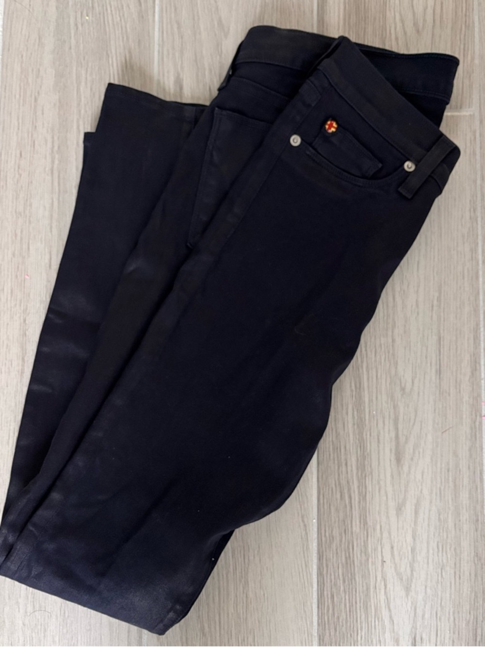 Hudson Jeans Women's Krista Super Skinny Black Leather Look